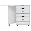 vidaXL Armoire roulante avec bureau MOSS blanc bois de pin solide