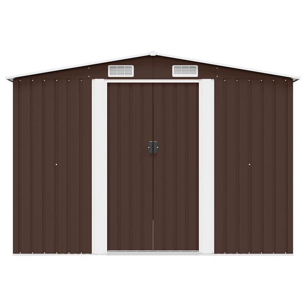 vidaXL Abri de jardin 257x298x178 cm M&eacute;tal Marron