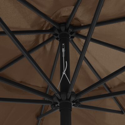 vidaXL Parasol d'extérieur avec mât en métal 390 cm taupe
