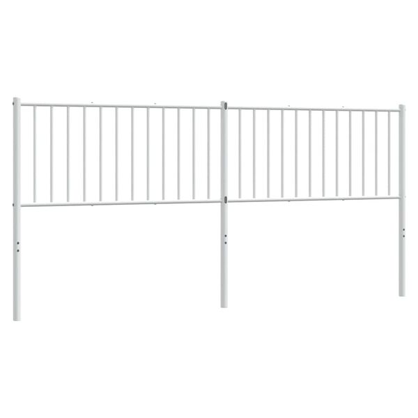 vidaXL T&ecirc;te de lit de remplacement m&eacute;tal blanc 193 cm