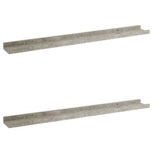 vidaXL &Eacute;tag&egrave;res murales 2 pcs Gris b&eacute;ton 80x9x3 cm