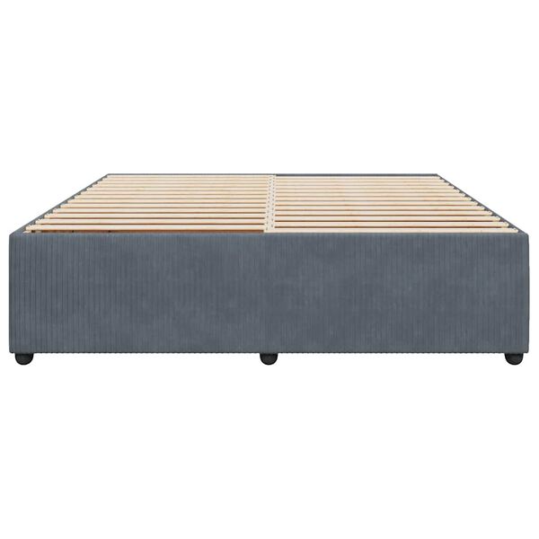vidaXL Cadre de lit sans matelas gris fonc&eacute; king velours