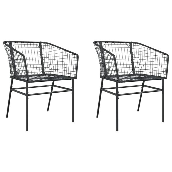 vidaXL Chaises de jardin lot de 2 Noir R&eacute;sine tress&eacute;e