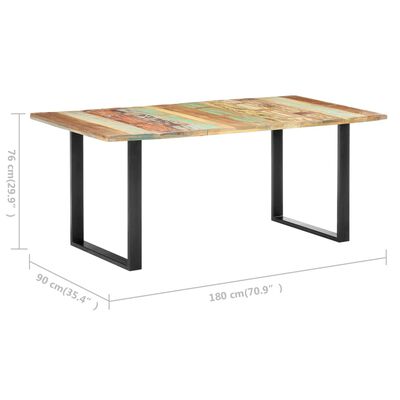 vidaXL Table à manger 180x90x76 cm Bois de récupération massif