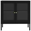 vidaXL Buffet Noir 70x35x70 cm Acier et verre