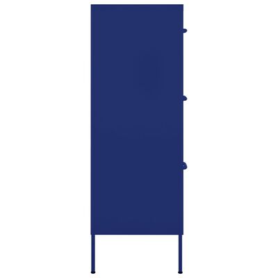 vidaXL Armoire à tiroirs Bleu marine 80x35x101,5 cm Acier