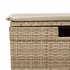 vidaXL Tabouret de jardin avec coussin beige 55x55x37cm r&eacute;sine tress&eacute;e