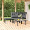 vidaXL Salon de jardin 4 pcs noir et gris r&eacute;sine tress&eacute;e
