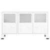 vidaXL Buffet industriel Blanc 105x35x62 cm Métal et verre