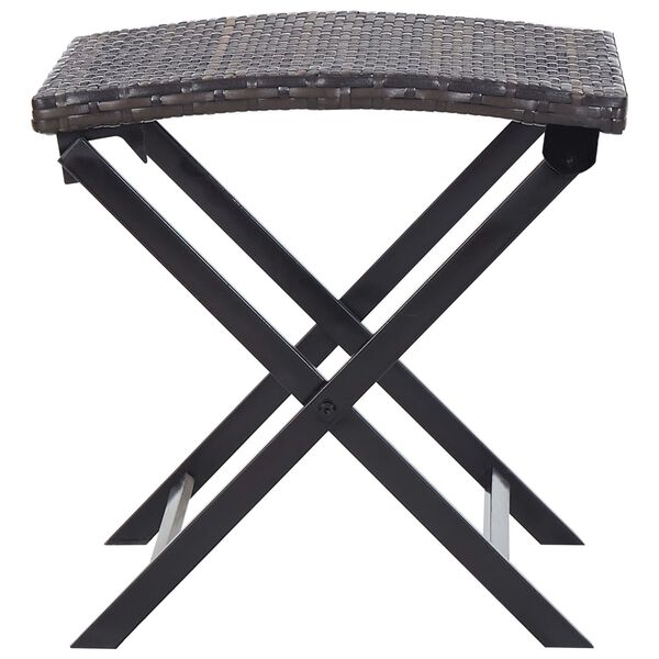 vidaXL Tabouret pliable Résine tressée Marron