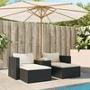 vidaXL Salon de jardin 5 pcs avec coussins noir r&eacute;sine tress&eacute;e acacia