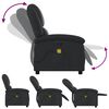 vidaXL Fauteuil inclinable de massage électrique noir cuir véritable
