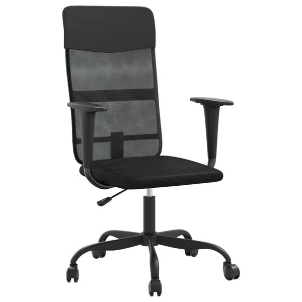 vidaXL Chaise de bureau r&eacute;glable en hauteur noir