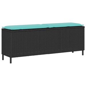 vidaXL Banc de jardin avec coussin noir 110x30x40,5 cm résine tressée