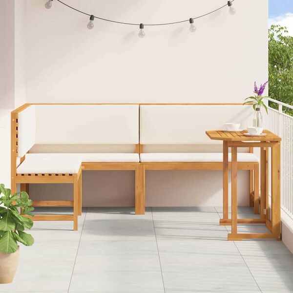 vidaXL Ensemble de banc de jardin 3 pcs Marron Bois d'Acacia Massif