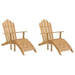 vidaXL Chaises Adirondack avec repose-pieds lot de 2 Bois massif teck