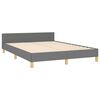 vidaXL Cadre de lit sans matelas gris foncé tissu