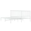 vidaXL Cadre de lit métal sans matelas et tête de lit blanc 183x213 cm