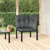 vidaXL Chaise d'angle de jardin avec coussins noir/gris r&eacute;sine tress&eacute;e