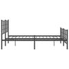 vidaXL Cadre de lit m&eacute;tal sans matelas avec pied de lit noir 150x200cm