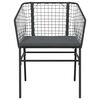 vidaXL Ensemble &agrave; manger de jardin et coussins 3 pcs noir rotin verre
