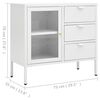 vidaXL Buffet Blanc 75x35x70 cm Acier et verre trempé