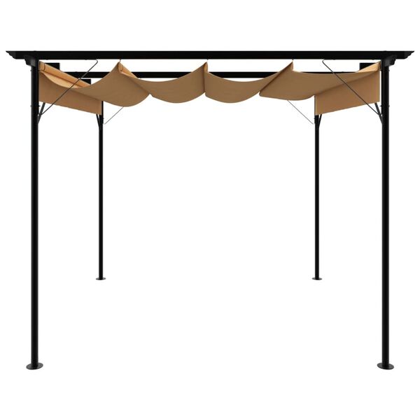 vidaXL Pergola avec toit r&eacute;tractable taupe 3x3 m acier 180 g/m&sup2;