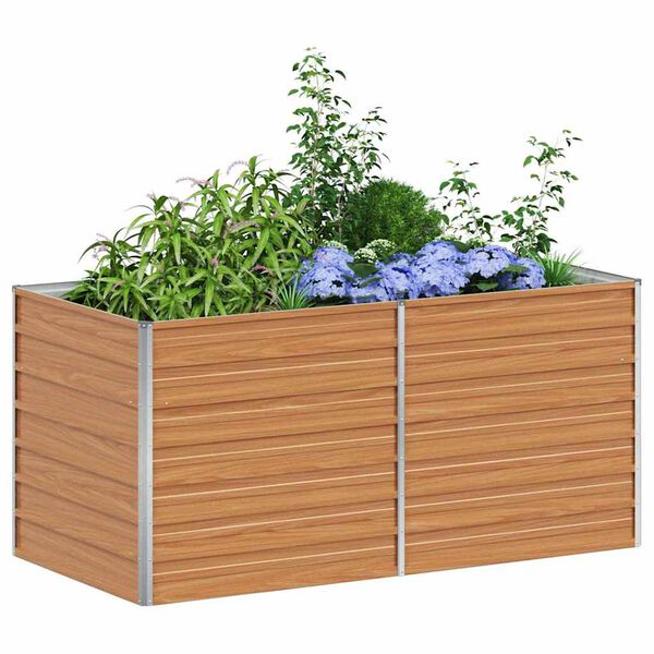 vidaXL Lit sur&eacute;lev&eacute; de jardin 160x80x77 cm Acier galvanis&eacute; Argent&eacute;