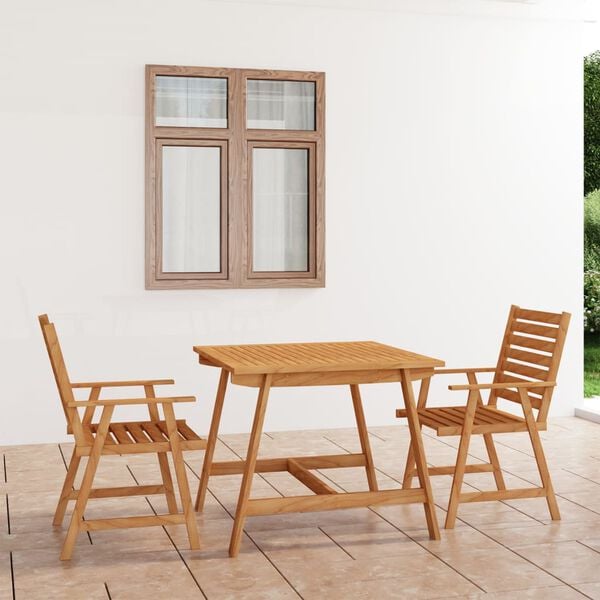 vidaXL Ensemble &agrave; manger de jardin 3 pcs Bois d'acacia solide