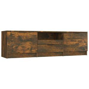 vidaXL Meuble TV Ch&ecirc;ne fum&eacute; 140x35x40 cm Bois d'ing&eacute;nierie