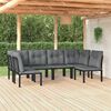 vidaXL Salon de jardin 6 pcs noir et gris r&eacute;sine tress&eacute;e