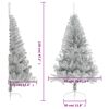 vidaXL Demi sapin de No&euml;l artificiel avec support argent&eacute; 120 cm PET