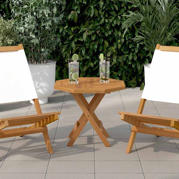 vidaXL Dessus de table 50x50x2,5 cm octogonal bois de teck massif