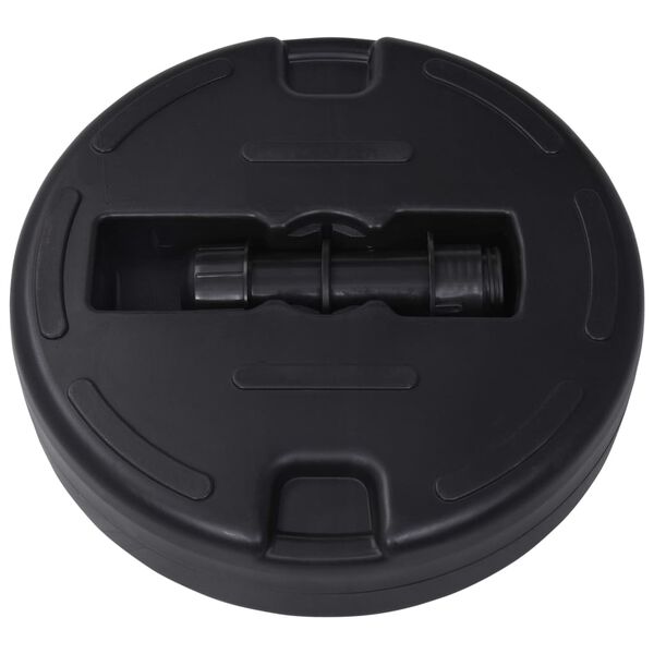 vidaXL Socle de parasol Rempli de sable/d'eau 24 L Noir