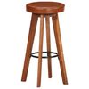 vidaXL Chaises de bar lot de 2 cuir véritable et bois d'acacia solide