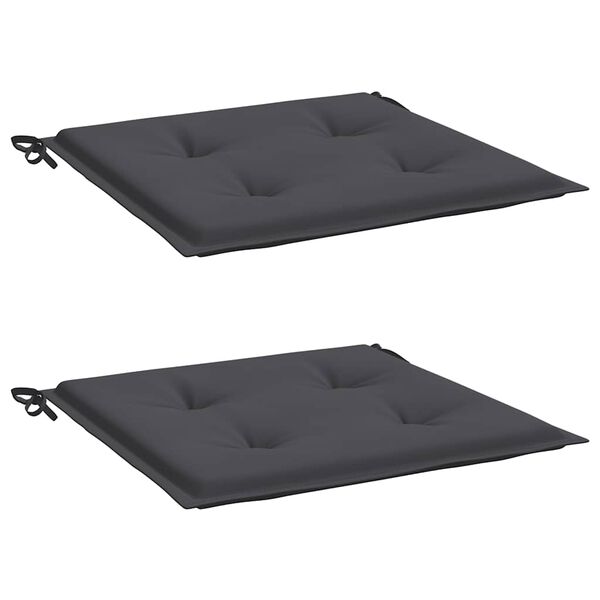 vidaXL Coussins de chaise de jardin lot de 2 anthracite 40x40x4 cm