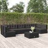 vidaXL Salon de jardin 7 pcs avec coussins Noir R&eacute;sine tress&eacute;e