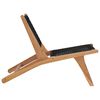 vidaXL Chaise longue avec repose-pied Bois de teck solide et corde