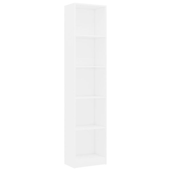 vidaXL Biblioth&egrave;que &agrave; 5 niveaux Blanc 40x24x175 cm Bois d&rsquo;ing&eacute;nierie