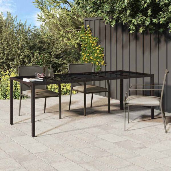 vidaXL Table de Jardin Marron 250 x 100 x 75 cm polyrotin