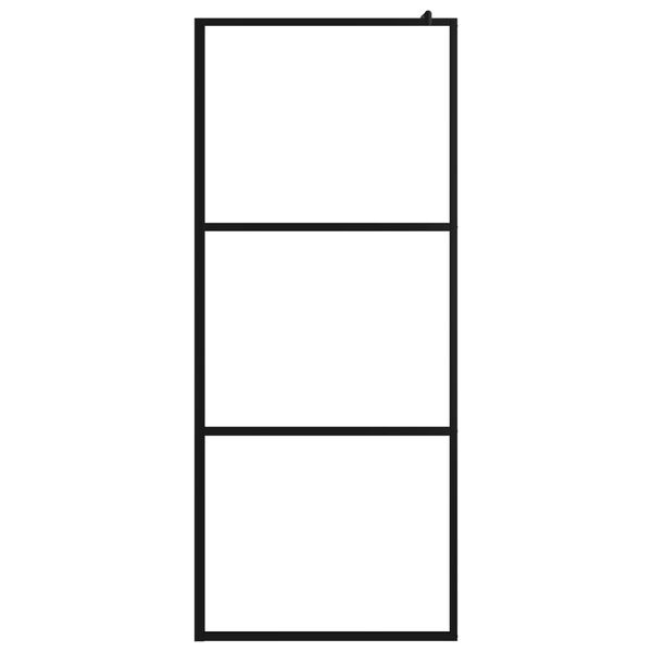 vidaXL Paroi de douche avec &eacute;tag&egrave;re Noir 100x195cm Verre ESG&Aluminium