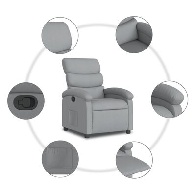 vidaXL Fauteuil inclinable Gris clair Tissu