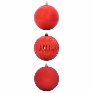 vidaXL Ensemble de Boules de No&euml;l XXL 3 pcs Rouge Plastique