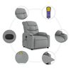 vidaXL Fauteuil inclinable de massage gris clair tissu