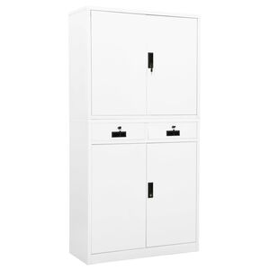 vidaXL Armoire de bureau Blanc 90x40x180 cm Acier