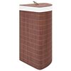 vidaXL Panier &agrave; linge d'angle Bambou Marron 60 L