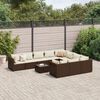 vidaXL Salon de jardin et coussins 11 pcs marron r&eacute;sine tress&eacute;e