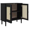 vidaXL Buffet SENJA aspect rotin noir 80x35x80 cm bois massif de pin