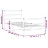 vidaXL Cadre de lit m&eacute;tal sans matelas et pied de lit blanc 100x200 cm