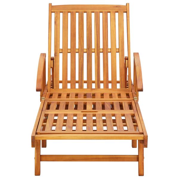 vidaXL Chaises longues lot de 2 avec coussins Bois d'acacia solide